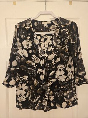 Monk & Lou Black Floral Blouse